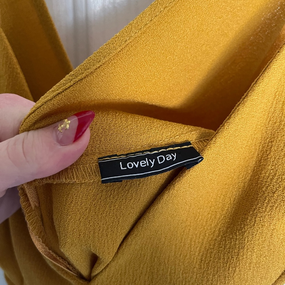 Lovely Day Mustard Mini Dress - Picture 3 of 4